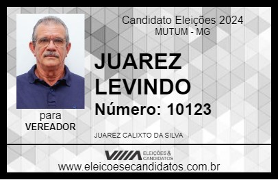 Candidato JUAREZ LEVINDO 2024 - MUTUM - Eleições