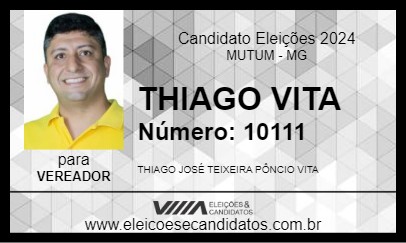 Candidato THIAGO VITA 2024 - MUTUM - Eleições