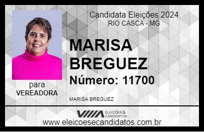 Candidato MARISA BREGUEZ 2024 - RIO CASCA - Eleições