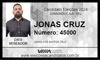 Candidato JONAS CRUZ 2024 - CAMANDUCAIA - Eleições