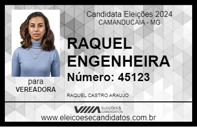 Candidato RAQUEL ENGENHEIRA 2024 - CAMANDUCAIA - Eleições