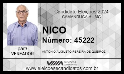 Candidato NICO 2024 - CAMANDUCAIA - Eleições