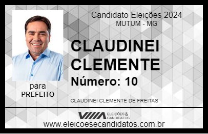 Candidato CLAUDINEI CLEMENTE 2024 - MUTUM - Eleições