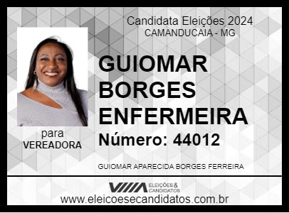 Candidato GUIOMAR BORGES ENFERMEIRA 2024 - CAMANDUCAIA - Eleições