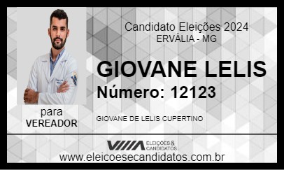 Candidato GIOVANE LELIS 2024 - ERVÁLIA - Eleições