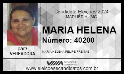 Candidato MARIA HELENA 2024 - MARLIÉRIA - Eleições