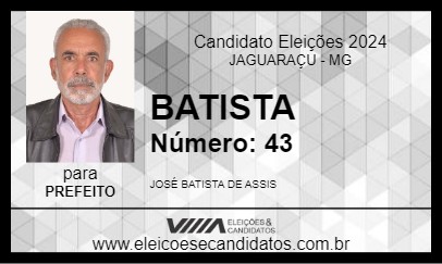 Candidato BATISTA 2024 - JAGUARAÇU - Eleições