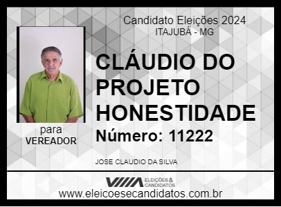 Candidato CLÁUDIO DO PROJETO HONESTIDADE 2024 - ITAJUBÁ - Eleições