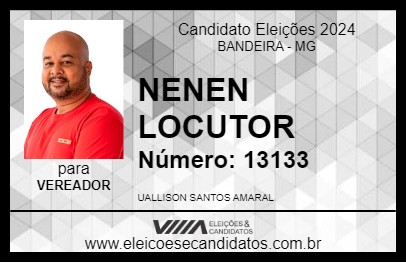 Candidato NENEN LOCUTOR 2024 - BANDEIRA - Eleições