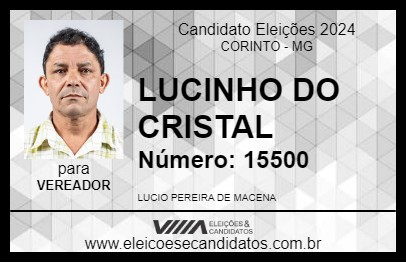 Candidato LUCINHO DO CRISTAL 2024 - CORINTO - Eleições