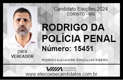 Candidato RODRIGO POLICIAL PENAL 2024 - CORINTO - Eleições