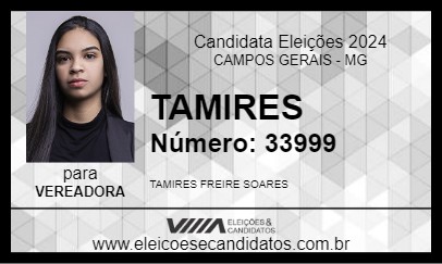 Candidato TAMIRES 2024 - CAMPOS GERAIS - Eleições