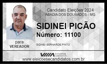 Candidato SIDINEI PICÃO 2024 - ABADIA DOS DOURADOS - Eleições