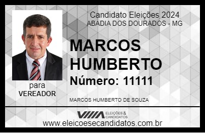 Candidato MARCOS HUMBERTO 2024 - ABADIA DOS DOURADOS - Eleições