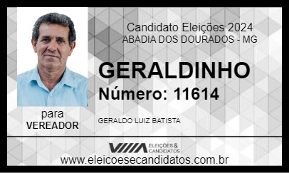 Candidato GERALDINHO 2024 - ABADIA DOS DOURADOS - Eleições