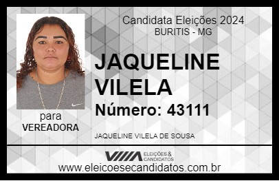 Candidato JAQUELINE VILELA 2024 - BURITIS - Eleições