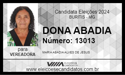 Candidato DONA ABADIA 2024 - BURITIS - Eleições