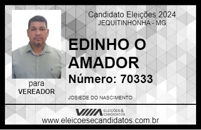 Candidato EDINHO O AMADOR 2024 - JEQUITINHONHA - Eleições