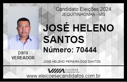 Candidato JOSÉ HELENO SANTOS 2024 - JEQUITINHONHA - Eleições