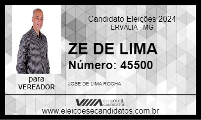 Candidato ZE DE LIMA 2024 - ERVÁLIA - Eleições