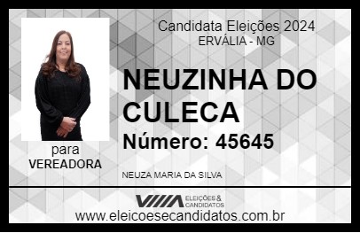 Candidato NEUZINHA DO CULECA 2024 - ERVÁLIA - Eleições