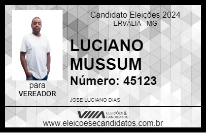 Candidato LUCIANO MUSSUM 2024 - ERVÁLIA - Eleições