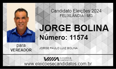 Candidato JORGE BOLINA 2024 - FELIXLÂNDIA - Eleições