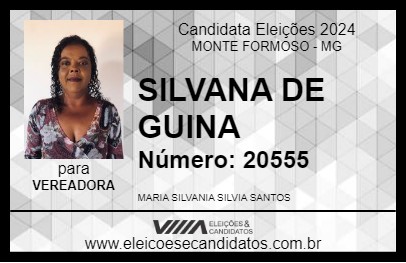 Candidato SILVANA DE GUINA 2024 - MONTE FORMOSO - Eleições