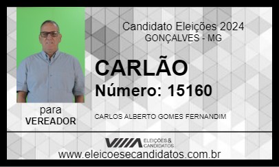 Candidato CARLÃO 2024 - GONÇALVES - Eleições