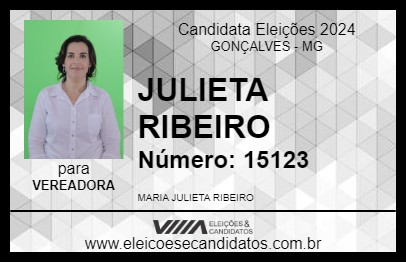 Candidato JULIETA RIBEIRO 2024 - GONÇALVES - Eleições