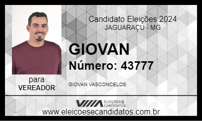 Candidato GIOVAN XERETA 2024 - JAGUARAÇU - Eleições