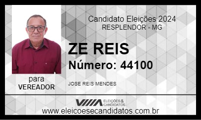 Candidato ZE REIS 2024 - RESPLENDOR - Eleições