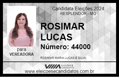 Candidato ROSIMAR LUCAS 2024 - RESPLENDOR - Eleições