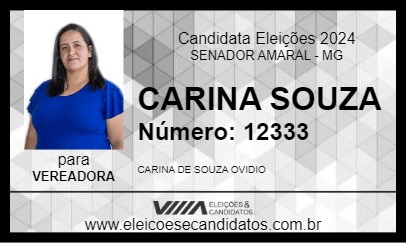 Candidato CARINA SOUZA 2024 - SENADOR AMARAL - Eleições