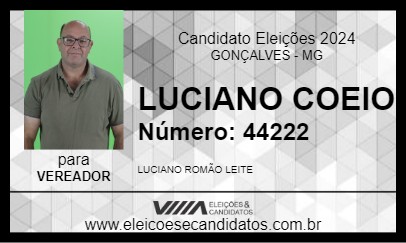 Candidato LUCIANO COEIO 2024 - GONÇALVES - Eleições