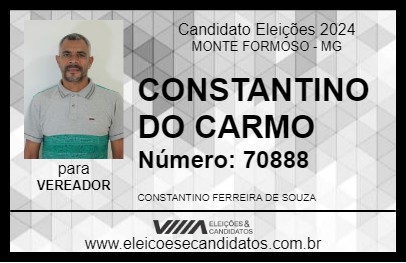 Candidato CONSTANTINO DO CARMO 2024 - MONTE FORMOSO - Eleições