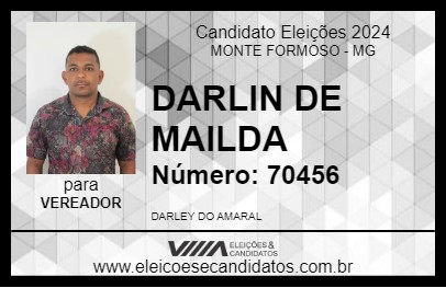 Candidato DARLIN DE MAILDA 2024 - MONTE FORMOSO - Eleições