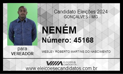 Candidato NENÉM 2024 - GONÇALVES - Eleições