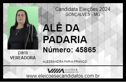 Candidato ALÊ DA PADARIA 2024 - GONÇALVES - Eleições