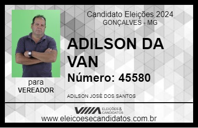 Candidato ADILSON DA VAN 2024 - GONÇALVES - Eleições