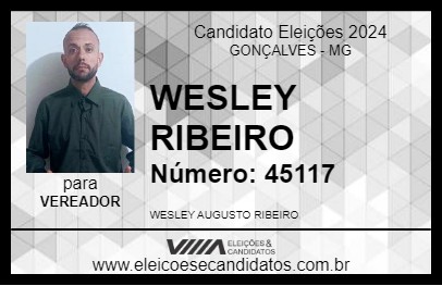 Candidato WESLEY RIBEIRO 2024 - GONÇALVES - Eleições