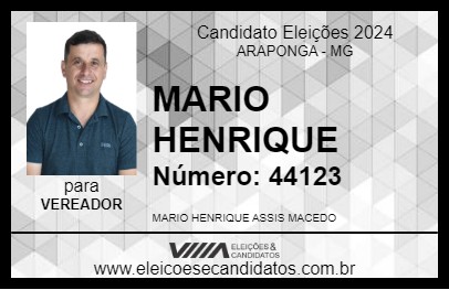 Candidato MARIO HENRIQUE 2024 - ARAPONGA - Eleições