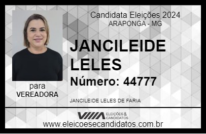 Candidato JANCILEIDE LELES 2024 - ARAPONGA - Eleições