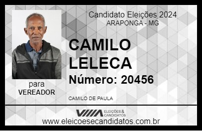 Candidato CAMILO LELECA 2024 - ARAPONGA - Eleições