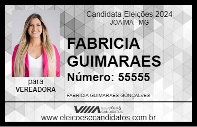 Candidato FABRICIA GUIMARAES 2024 - JOAÍMA - Eleições