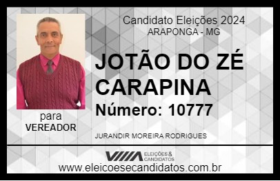 Candidato JOTÃO DO ZÉ CARAPINA 2024 - ARAPONGA - Eleições