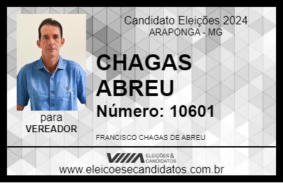 Candidato CHAGAS ABREU 2024 - ARAPONGA - Eleições