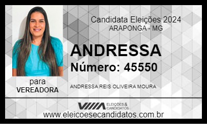 Candidato ANDRESSA 2024 - ARAPONGA - Eleições