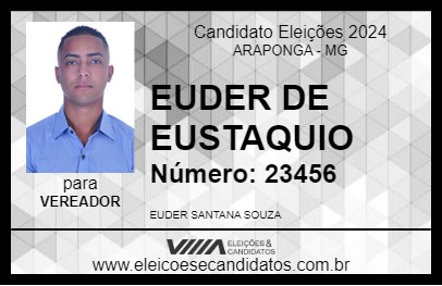 Candidato EUDER DE EUSTAQUIO 2024 - ARAPONGA - Eleições