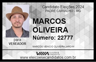 Candidato MARCOS OLIVEIRA 2024 - PADRE CARVALHO - Eleições